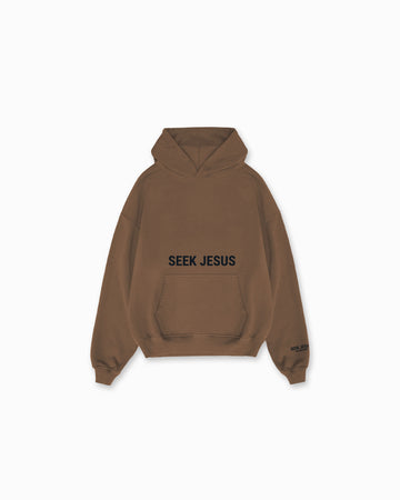 Seek Jesus Hoodie - Latte Brown